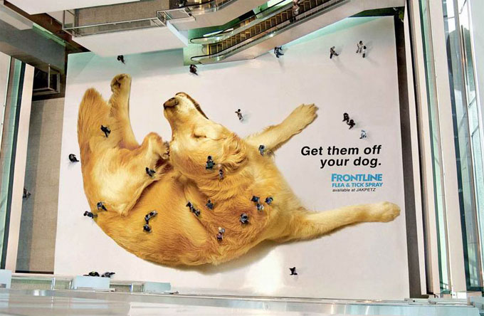 Human fleas on dog advertisement by Saatchi & Saatchi