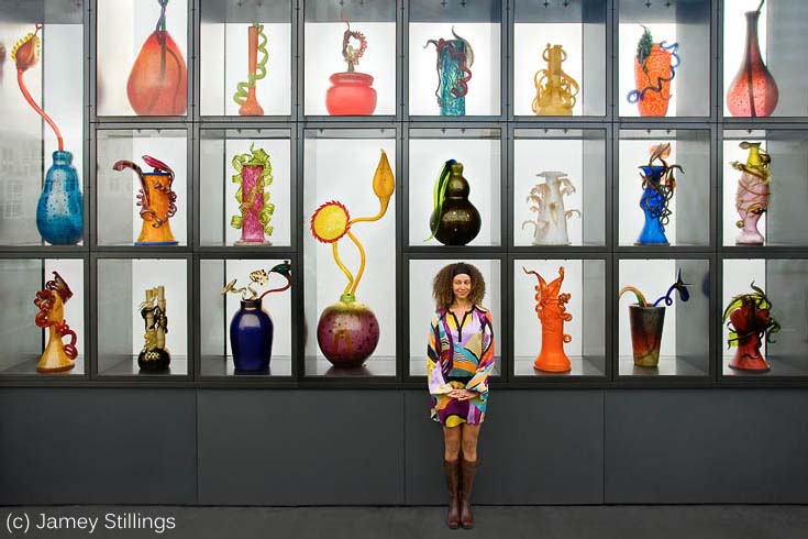 Woman and Vases by Jamey Stillings.