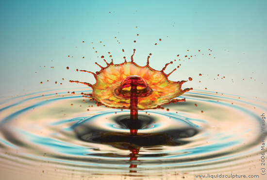 Martin Waugh's liquid sculpture water drop art.