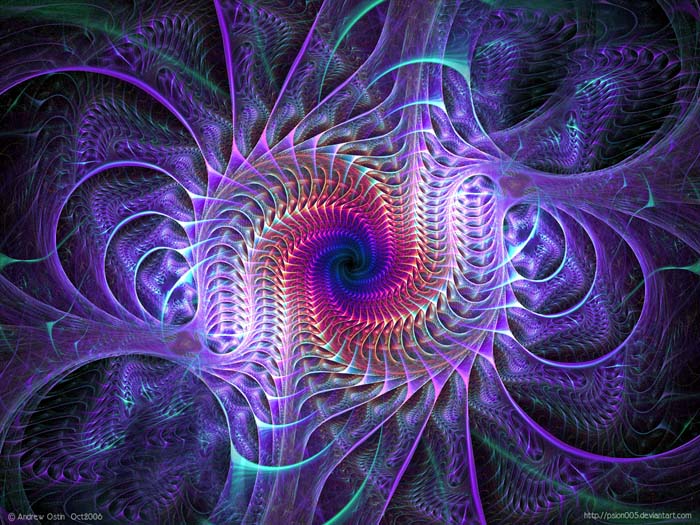 "Gigers Twist" Psychedelic fractal art by Andrew Ostin (Psion 005). Apophysis.