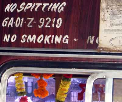 No spitting and no smoking in bus in India.