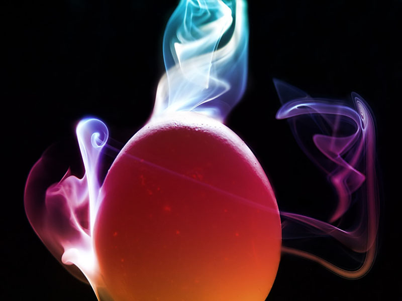 Sharlene Shappart's burning egg smoke art.