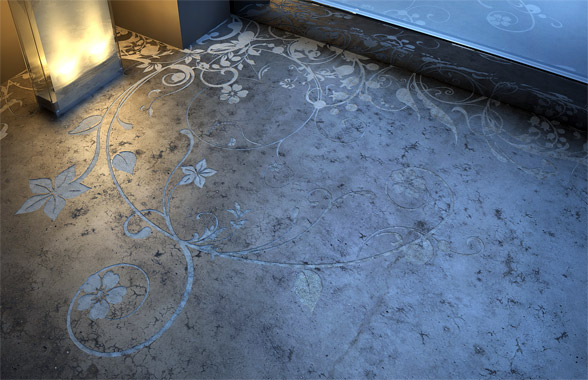Concrete floor art by Transparent House