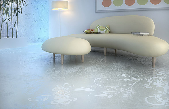 Concrete floor art by Transparent House