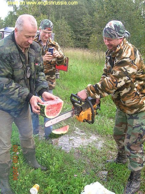 That's how Russians cut their watermelons...!
