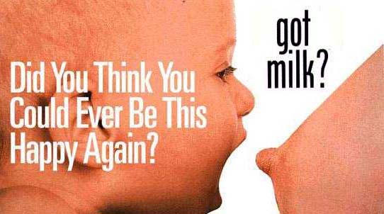 Become like the baby who is happy because it can drink from the breasts. Tits. Milk. Busen. Brüste.