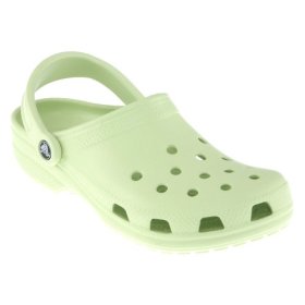 Crocs sandals are ugly. Here a light green one called 'Cayman'.