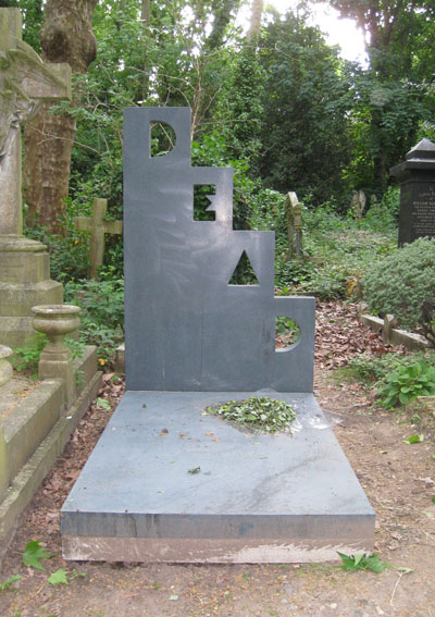 Dead: Designer gravestone at a cemetery.