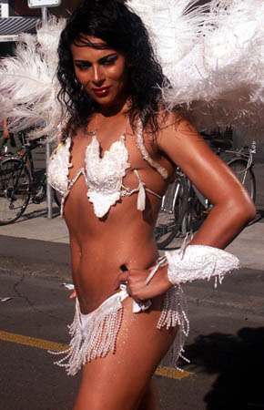 Streetparade 2008 : Transvestite / Ladyman with angel costume.