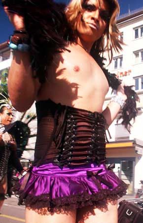 Streetparade 2008 : Ladyman - transvestite with lingerie.